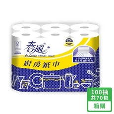 【春風】廚房紙巾 60抽x6捲x8串 箱購, 1個