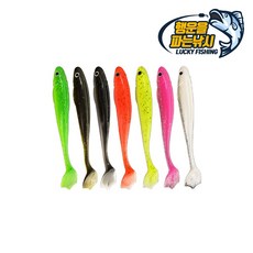 (행운을파는낚시) 진짜 쉐드웜 (4인치) 버징웜 소프트베이트 새드웜 사와무라 루어 배스낚시, 01. 화이트, 5개, 5.5g