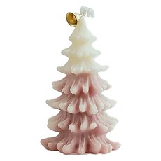 AMARA聖誕系列蠟燭-雪雨漸層樹 造型蠟燭 儀式感生活 生日禮物 情人節禮物 交換禮物 聖誕禮物, 粉, 1個