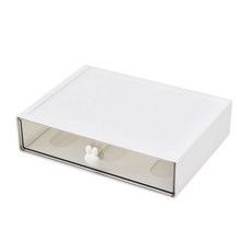 MUSE家居 兔兔透明抽屜收納盒 桌面文具小物保養品堆疊整理盒, 1個, 中號-一格