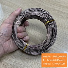 갈색 알루미늄 분재 훈련 라인 300g 대형 롤러 다양한 사이즈 옵션 구부릴 수 있는 금속 라인 공예품 제작 조각 골격 구축 및 일상 사용에 적합, 지름 1.0mm - 길이 137m, 1개