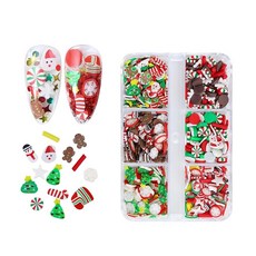 네일 파츠 크리스마스 3D 입체 크리스마스 트리 눈사람 진저맨 네일 주얼리 파츠 귀여워 수공예 핸드메이드 데코 파츠 네일 장식 (컬러풀 A)
