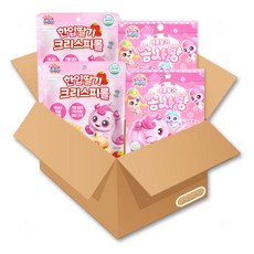 프린세스 캐치티니핑 한입 딸기 크리스피롤 40g + 캐치티니핑 새콤 딸기 솜사탕 8g 세트, 1세트, 48g, 한입 딸기 크리스피롤+새콤 딸기 솜사탕