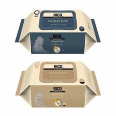 RICO嬰兒濕巾，柔軟親膚保濕滋潤，無酒精無香精，加大加厚多功能清潔, 1套, 20個裝