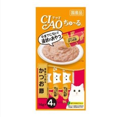 이나바 차오 츄르 고양이 간식, 혼합맛(가다랑어/가다랑어포), 56g, 10개