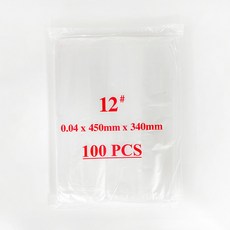加厚型透明保鮮袋 450mm x 340mm 食物分裝袋 冷藏冷凍適用, 12號, 1個, 100個裝