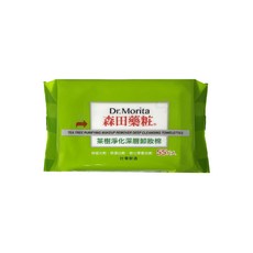 森田藥粧 茶樹淨化深層卸妝棉 55張/包 深層清潔毛孔 溫和卸除彩妝 卸妝保濕一次完成, 1個, 55