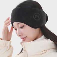 러닝귀도리 귀마개 이어워머 방한용품 헤어밴드, 블랙-벨크로, 1개