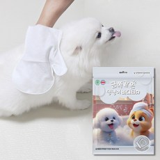 금쪽같은 댕냥이 바디티슈 무자극 장갑형 샤워티슈 펫물티슈 동물의약외품 인증, 1개, 5개입