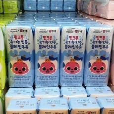 핑크퐁 유기농 플레인 우유, 아이스박스 포장, 125ml, 4개