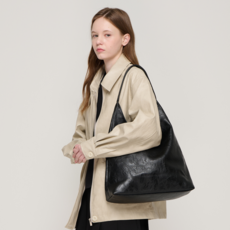 로아드로아 레더 숄더 호보백 (블랙)