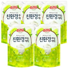 트리오 베이킹소다 담은 친환경주방세제 라임향 1.2L, 5개
