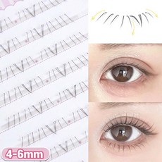 빈메이 노글루 언더속눈썹 4-6mm 타고난듯 얇은 자연스러운 언더래쉬 풀 필요없는 아랫눈썹 60pcs, 1개, 투명라인