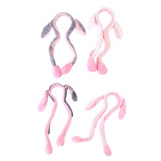 움직이는 토끼귀 헤어밴드 동물귀 봉제 놀이공원 할로윈 파티, 움직이는 토끼귀 헤어밴드(화이트)