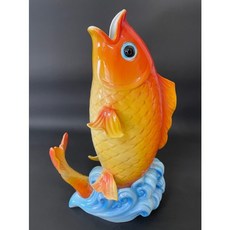 東昇瓷器 鯉魚手繪浮雕大花瓶