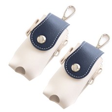 투톤 골프공 2구 가죽 파우치 볼 케이스 주머니 가방 허리, 네이비, 2개