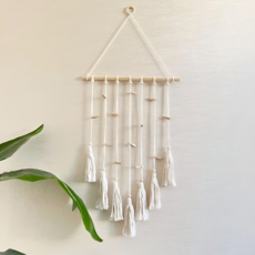 보헤미안 감성 태슬 사진클립 인테리어 벽걸이 장식, 내추럴 아이보리