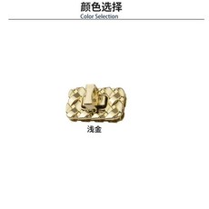 金屬箱包鎖釦 長方形小擰鎖 皮包鎖釦配件, 淺金 單個裝, 1個