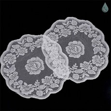 꿈꾸는비 로즈 레이스 원형 테이블 매트 장식매트