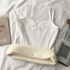 加絨保暖螺紋細肩帶背心