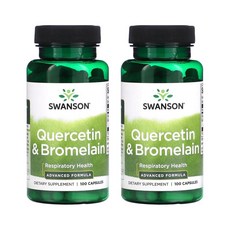 Swanson Quercetin & Bromelain 스완슨 퀘르세틴 앤 브로멜라인 100캡슐 2팩, 2개, 100정