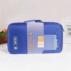 CD收納包 大容量128片碟片包 光碟盒40片/80片DVD光盤包 CD收納整理盒, 96片裝（藍色1個）帆布款