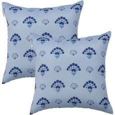 생활 방수 기능성 야외용 테라스 쿠션 솜 포함 2종 세트 거실 쇼파 및 정원 가구 인테리어 소품 사계절 등받이 사각 베개, Kalmia Latifolia, 18 x 18-Inch