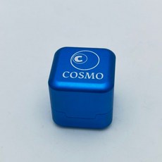 台灣出貨 檯球鋁合金巧克夾磁力巧粉盒金屬斯諾克杆檯球方形巧粉套通用配件, 藍色COSMO強磁巧克盒+扳手, 1個