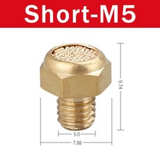 공압 배기 머플러 황동 BSL M5 커넥터 소음기 감속기 피팅 50 노이즈 필터 10 구리, 10 PCS, Short M5