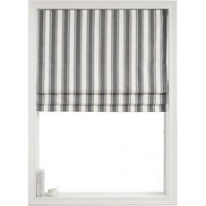 일상 축하 로만 셰이드 윈도우용 100% 암막 코드리스 풀 다운 수직 줄무늬 직조 원단 블라인드 가로 34인치 x 세로 64인치 (파