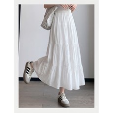 와이엔디샵 키작녀도 이쁜 짧은 기장 캉캉 티어드 롱스커트 여성 밴딩 플레어 치마