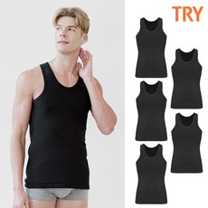 트라이 남자 순면 컬러 민소매 조끼런닝셔츠 코튼메리야스 5매세트