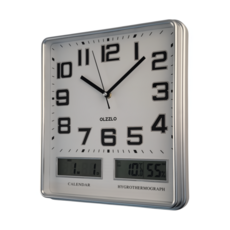 알랑 무소음 뉴트로 LCD 사각 벽시계 인테리어 레트로 시계 야광시계, 알랑 뉴트로 LCD, 실버