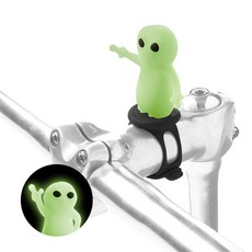 BONE 자전거 귀엽다 장식 오토바이 장식 야광 우주인 실리콘제 핸들 바 스템 액세서리 마음 치유 캐릭터 고고 덕 자전거에 붙이는 오리 병아리, 1개, 상세페이지 참조