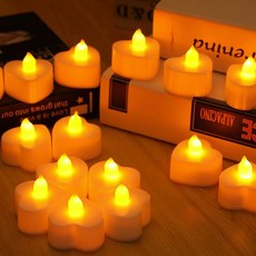 LED 하트 양초 캔들 전자초 촛불 파티용품 프로포즈초 감성 무드 소품 다용도, 그린