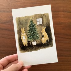 日本4legs插畫家明信片 兔子的聖誕節, 1個