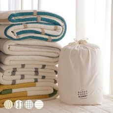 [아망떼] 포근하고 부드러운 슈퍼퍼지 울트라 소프트 양면 니트 블랭킷 거실담요 캠핑담요 대형 모음(4종) 100x150, 색상:체커보드 100x150