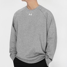 언더아머 UA 기모 맨투맨 라이벌 FLEECE 크루 그레이-화이트 로고