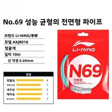 배드민턴 라켓 스트링 고탄성 내구성 수제 교체 네트 라인 로프 스포츠 피트니스 팬용, 1개, 3. N69 라인(녹색 과일 녹색)-균형 유형