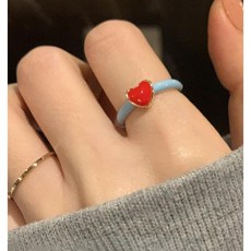 빈티지 하트 조절 반지