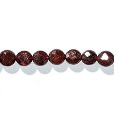 【杰鴻】石榴石平邊切面圓片8-10MM寶石珠珠DIY手工材料, 1個, 6mm