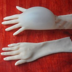 仿真手套腳套 變裝男女用手套 硅膠仿真手套 纖細逼真紋理, 定製短款手套一隻, 1個