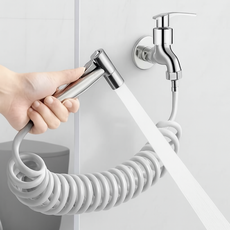 은성 프리미엄 욕실 변기 청소 스프레이건 청소건+스프링호스 세트, 실버