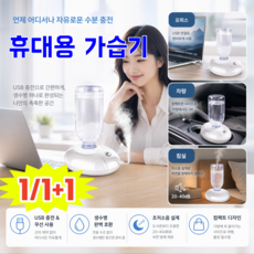 1/1+1 가정용 휴대용 미니 가습기 차량용 가습기 여행 가습기 usb 가습기, White, 1개