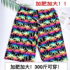 【潮胖穿搭】大尺碼泳褲男 大碼男士泳褲五分 加肥加大時尚印花超大號泳褲 寬鬆速乾舒適