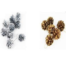 트리 솔방울 장식 크리스마스데코, 4cm 실버