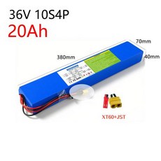36V 10S4P 20Ah 18650 배터리 팩 250-750W 30A BMS 36v 리튬 이온 배터리 전동 스쿠터 42v 전동 스쿠터 배터리, 9)XT60 JST