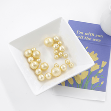 코튼펄 진주 아크릴 구멍 진주 비즈 공예 재료, A3305. 베이지 6mm, 1세트