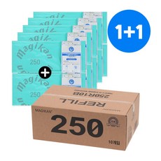 1+1 매직캔 리필 봉투 250 10개입 250R10G(5+5) 베이비파우더향 (호환 M250NS M250A MJ250 MH250 ME250PW), 10개, 21L