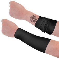 파인스 타투 문신 가리개 팔 토시, 소, 2개, 블랙